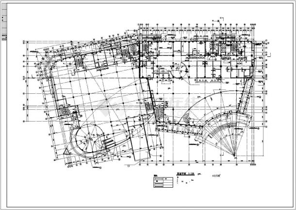 某开原酒店建筑设计CAD施工套图-图二
