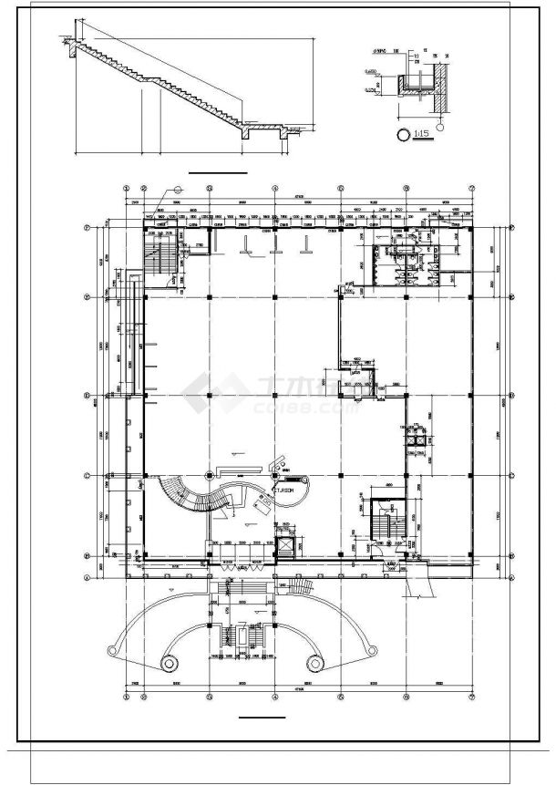 利安达综合大楼建筑设计CAD施工套图-图二