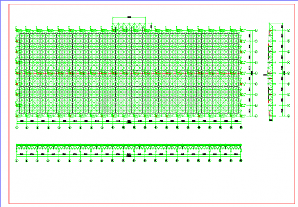 某工厂网架结构设计CAD方案施工图-图二