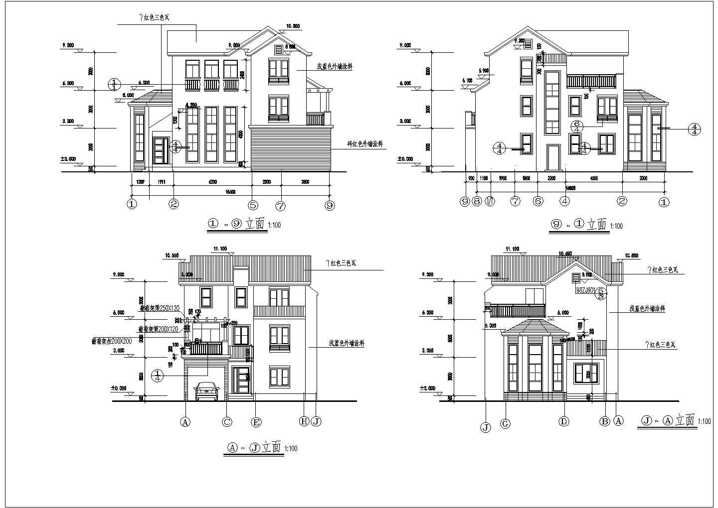 某地超豪华别墅建筑CAD设计施工图
