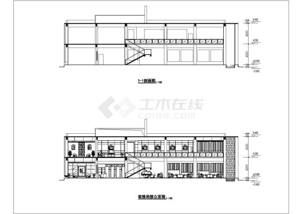 办公别墅建施图的详细CAD设计图纸-图一