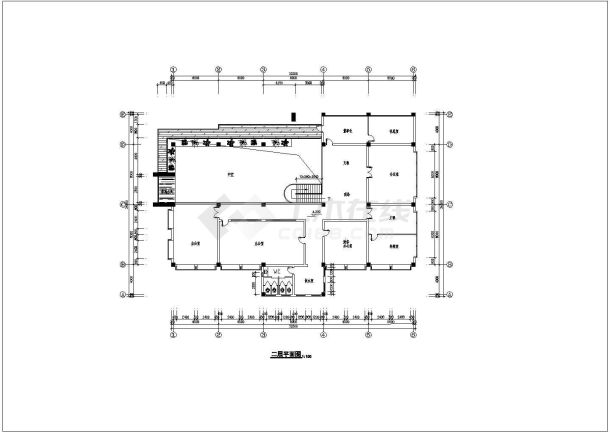 办公别墅建施图的详细CAD设计图纸-图二