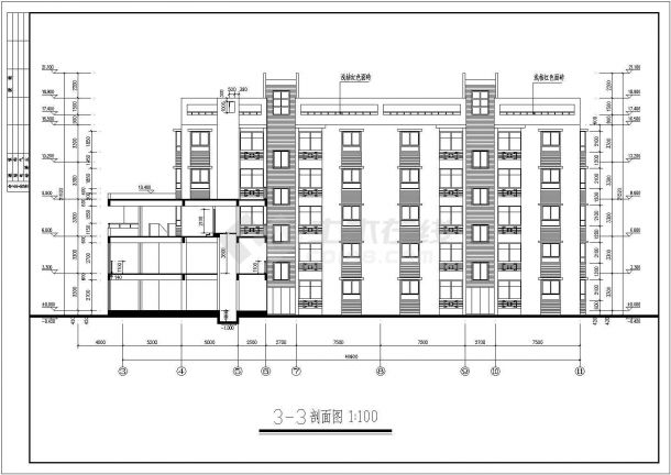 某地五层砖混结构宿舍楼建筑设计方案图-图二