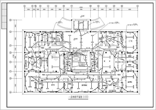 某地区医院影像楼电气设计cad施工图-图一