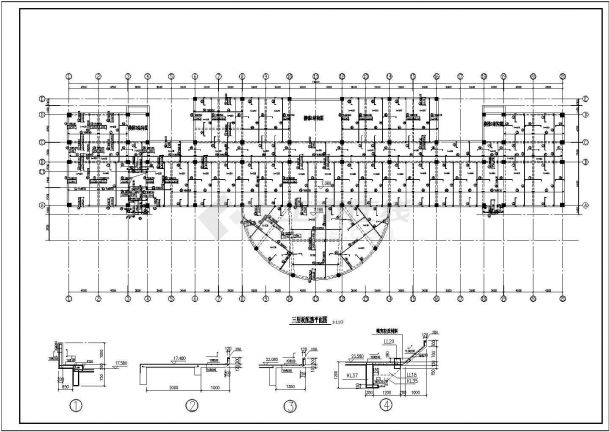 姜堰市设计某地七层办公楼结构施工图-图一
