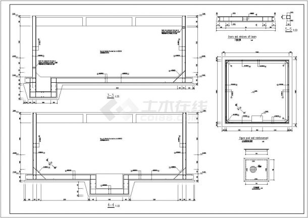 某地工业厂房水池泵房结构设计施工图-图二