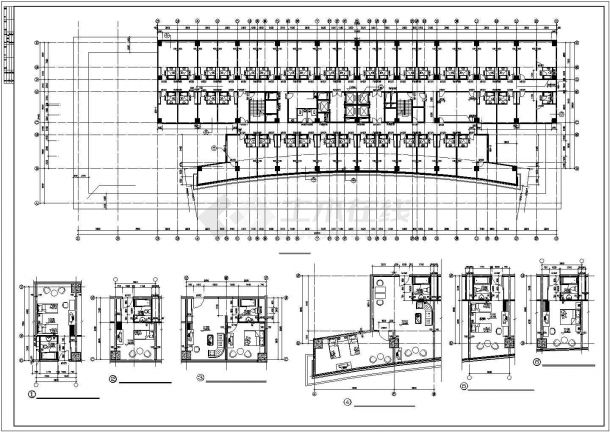 五星级酒店设计方案及施工全套CAD平面图-图二