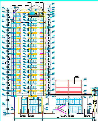 某带地下汽车库两层底商17层顶层复式住宅建筑施工图3-图一