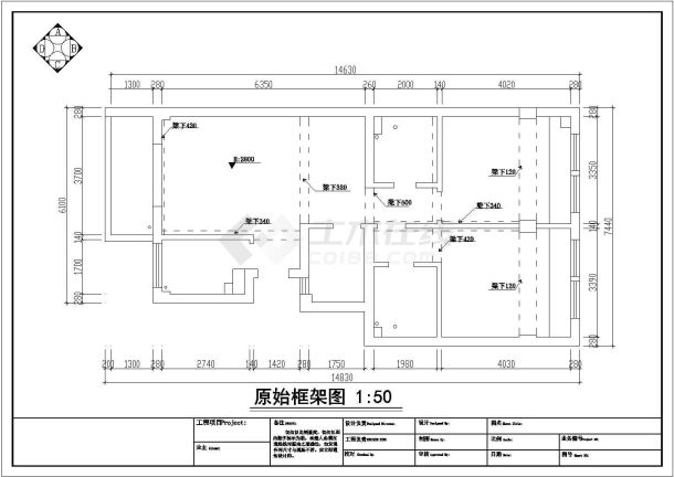 某新中式风住宅室内装修设计施工CAD图（三房）-图一