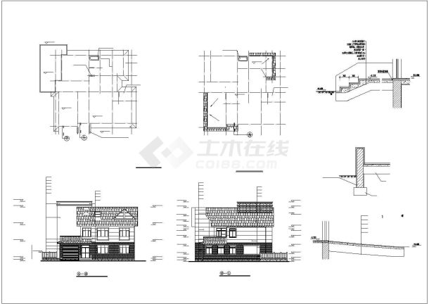 某地精美荷兰式别墅的全套CAD建筑图纸-图一