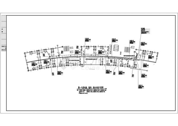 某地区某办公楼的电视监控综合布线设计CAD施工图纸-图二