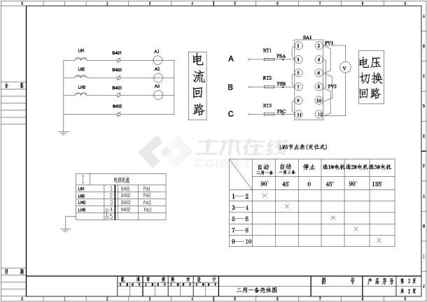 济南某地伦渠液压站电气设计cad施工图-图二