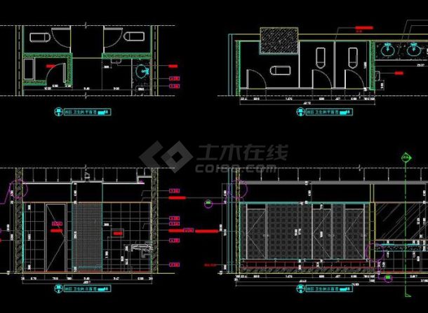 公共卫生间，施工图-图一