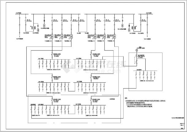 某地区商场10KV变电所接线设计cad施工图-图二