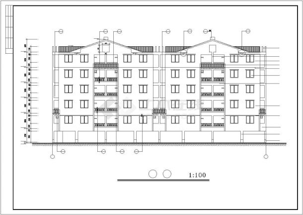 大学生宿舍公寓建筑设计cad详细施工图纸-图二