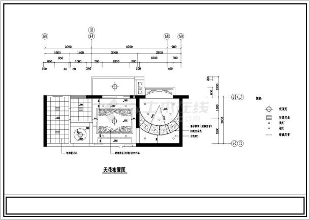 某地区小型住宅楼样板间室内装修cad平立面施工图-图二