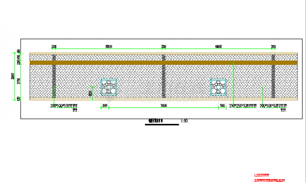 20m宽城市支路绿化工程CAD施工图-图二