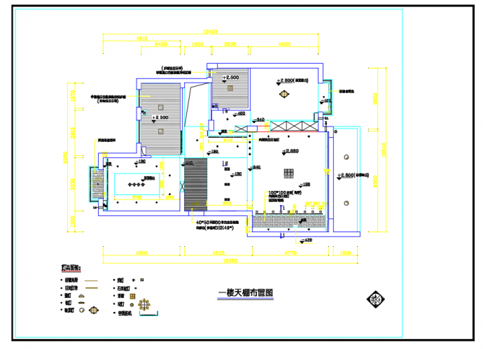 某梦园小区别墅室内装修设计施工CAD图_图1