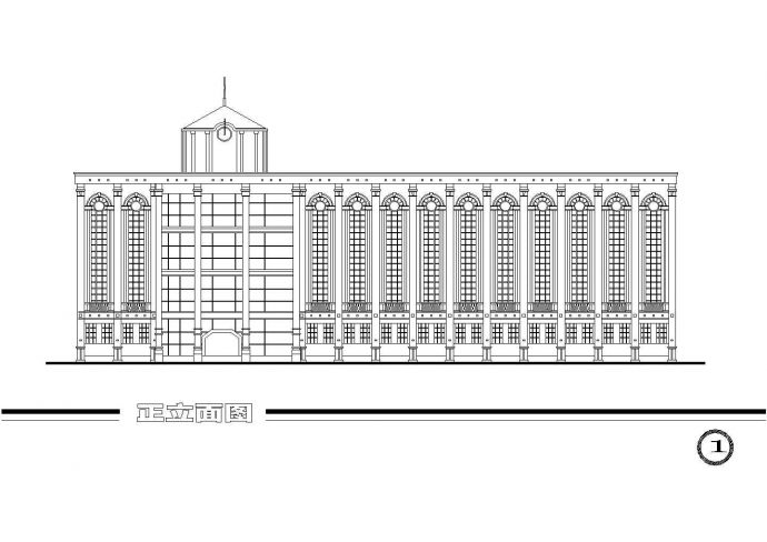 西藏一套欧式办公楼方案详细完整的cad图纸_图1