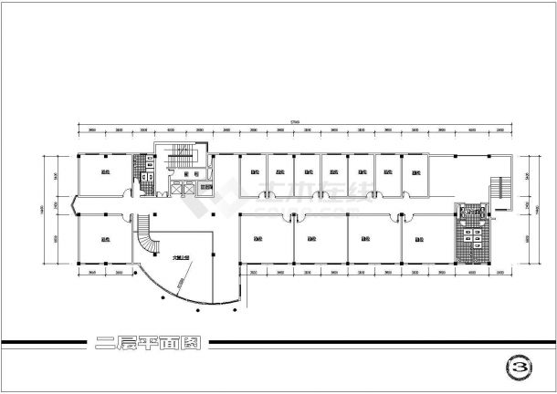 西藏一套欧式办公楼方案详细完整的cad图纸-图二