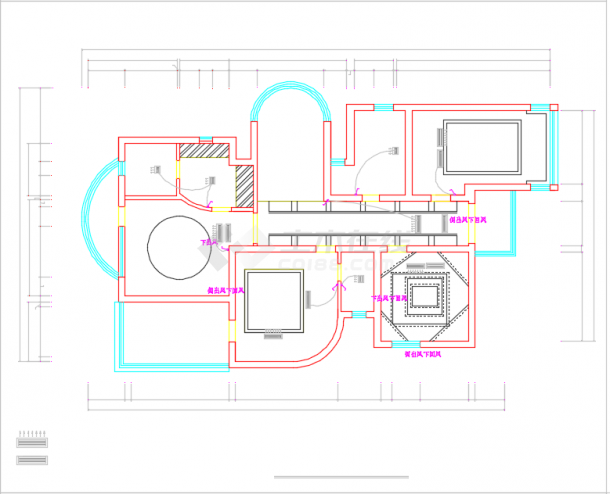 某地康桥半岛别墅金沙苑室内装修设计施工CAD图-图一