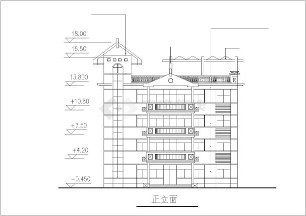 某地区别墅设计施工CAD平立面图纸-图二