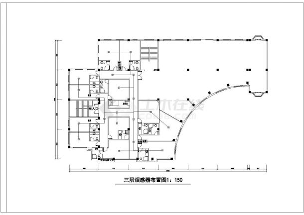 某地区宾馆电路消防布置设计cad施工图-图一