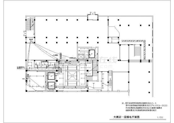 某地区某酒店 (14)号房间电气方案设计cad施工图-图一