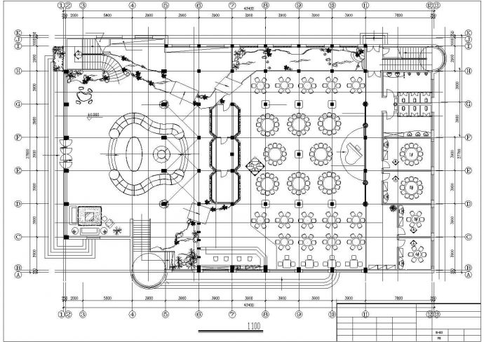 某地区多层酒楼CAD平面装修设计图_图1