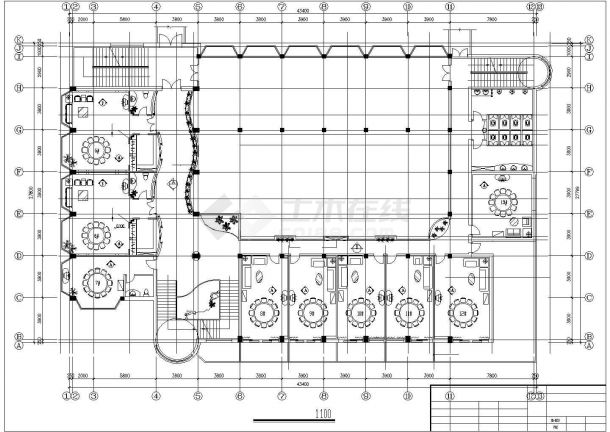 某地区多层酒楼CAD平面装修设计图-图二
