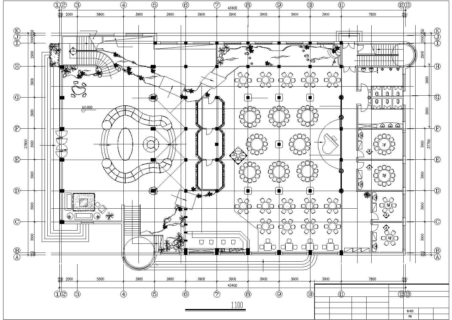 某地区多层酒楼CAD平面装修设计图