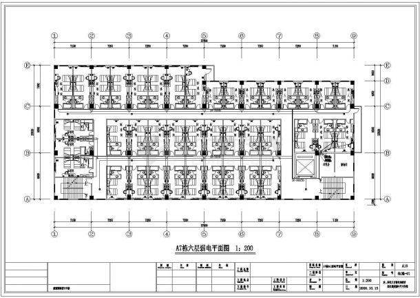 某地区现代经济型酒店强弱电CAD图-图一