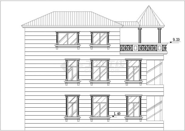 经典别墅方案图的详细CAD建筑图纸-图一