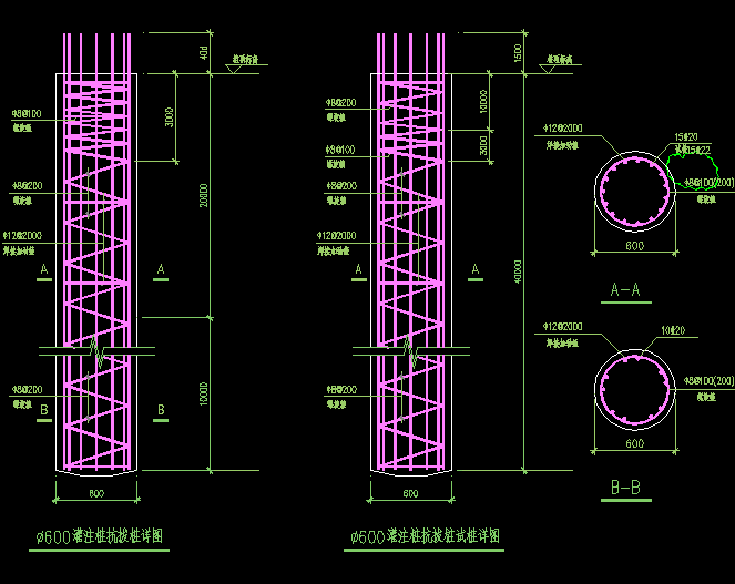10米深基坑围护结构CAD施工图_图1