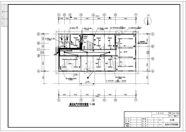 某地区办公楼 (5)号楼电气方案设计cad施工图-图一