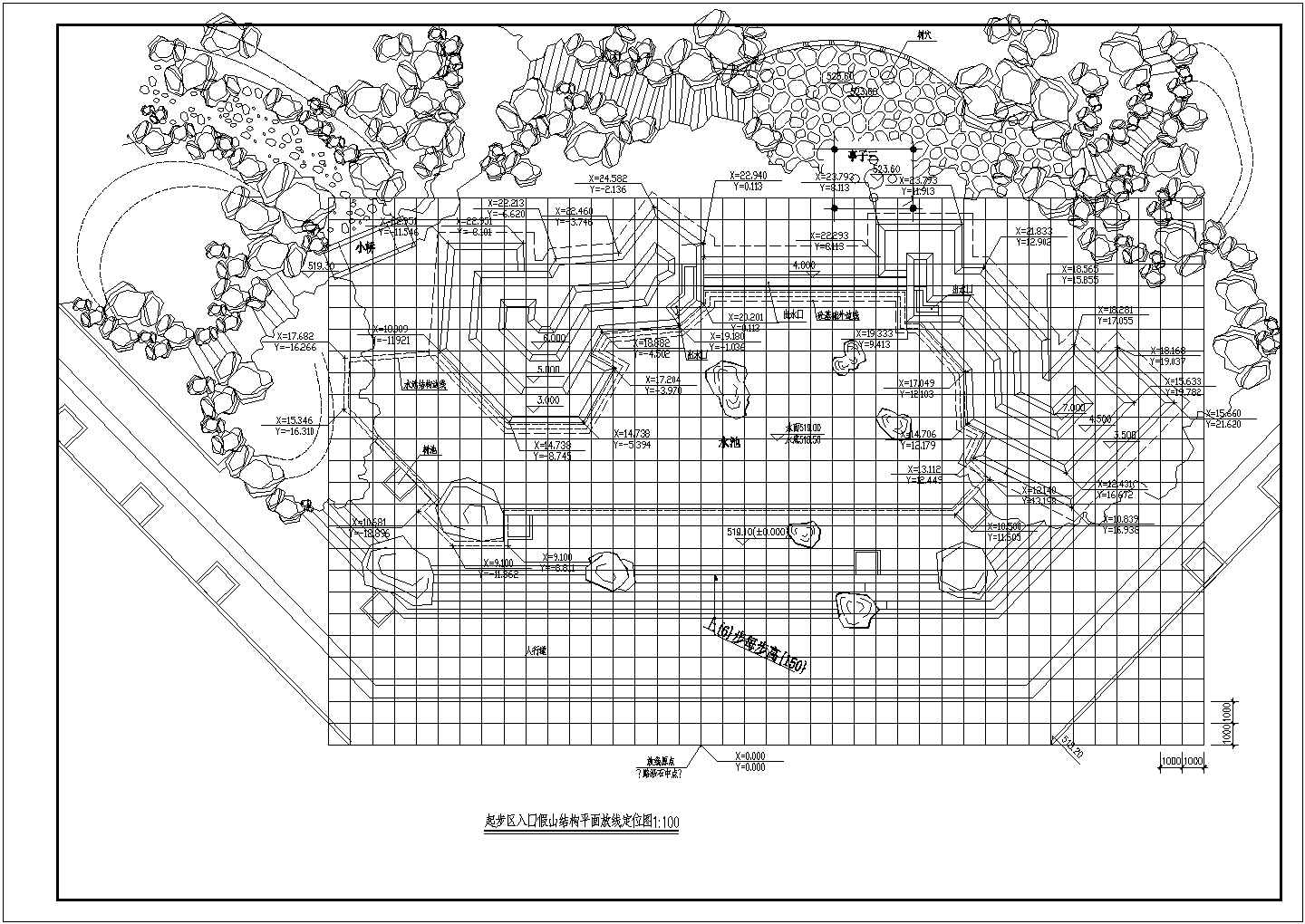 工业区入口广场廊亭建筑设计CAD施工图