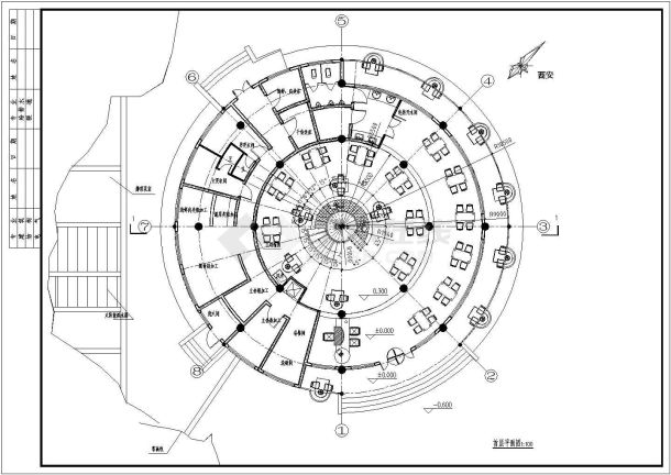经典中餐厅建筑施工cad设计方案图纸-图二