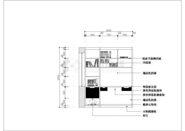 某地区室内装修设计cad详细大样设计施工图-图二
