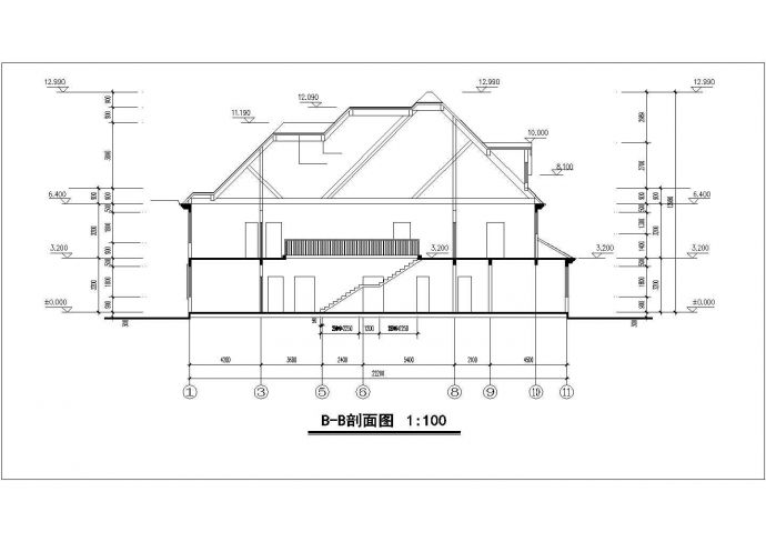 某框架结构别墅CAD施工设计精美详细图_图1