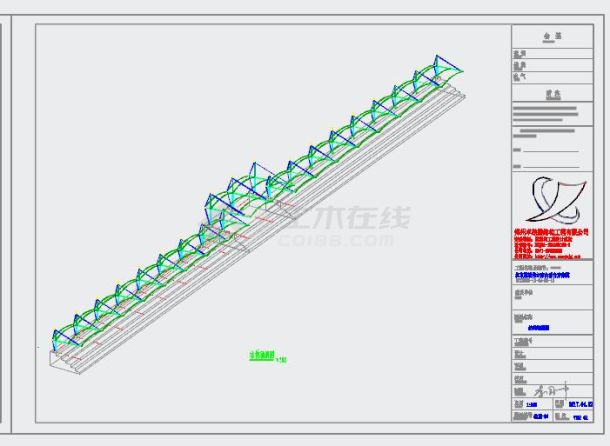 北京学校看台领操台膜结构图纸-图一