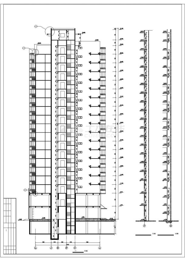 [北京]高层单身公寓建筑cad设计详细图纸-图一