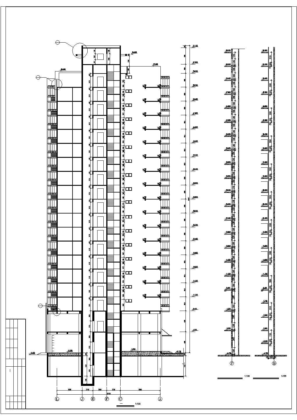 [北京]高层单身公寓建筑cad设计详细图纸