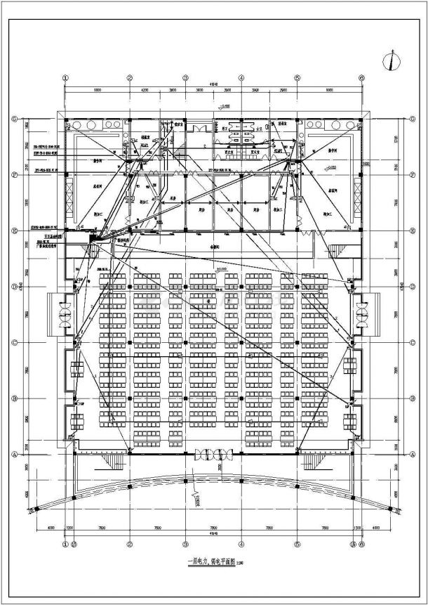 某地区某高中大食堂电气全套设计cad施工图-图二