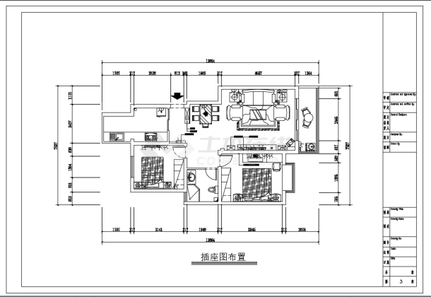 某地住宅楼两居室现代简洁风格施工图附效果图-图二