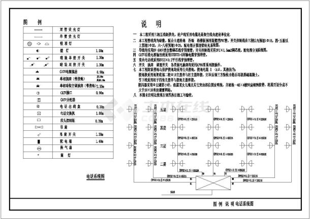 某地区街面房电气设计cad施工图-图一