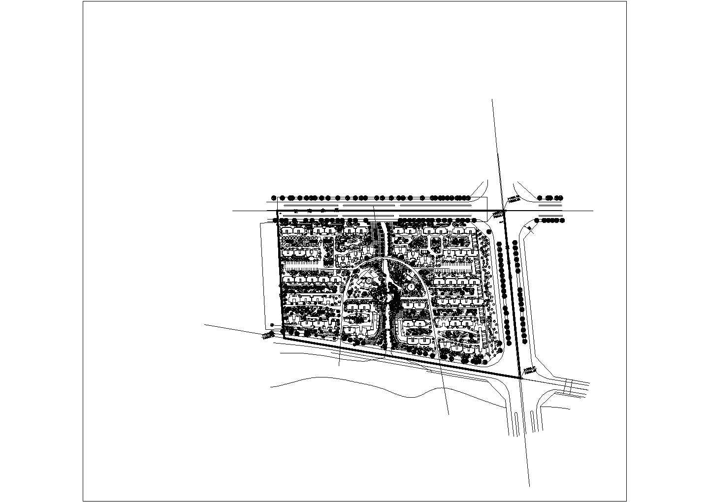 某大型小区规划及景观cad设计图