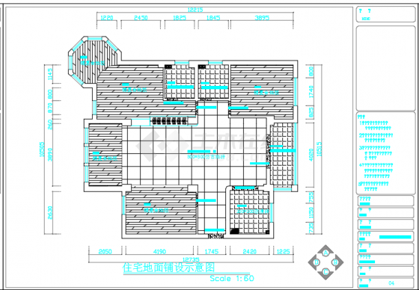 某住宅三室两厅黑白经典装修施工图（含效果）-图二