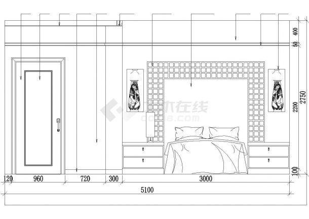 居室内精装修cad施工设计详细平面图-图二