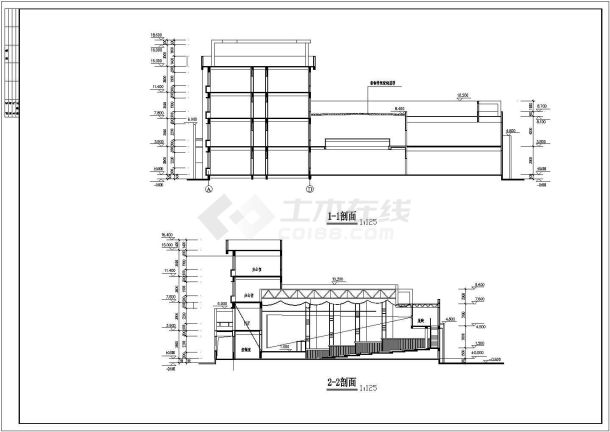 某地区高校行政楼建筑cad图纸全套-图一