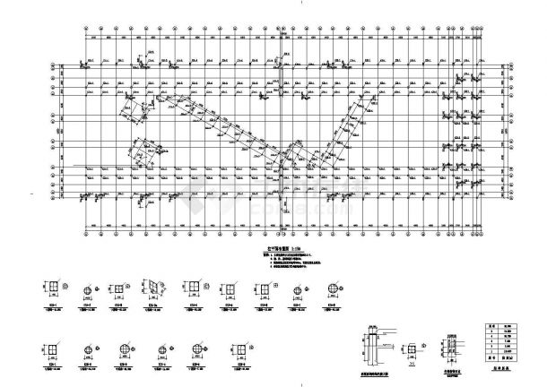 某教学楼6层框架结构详细设计cad平立面施工图纸-图一